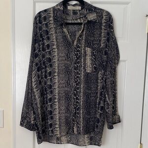 Costa Brazil Snake Print Button Down